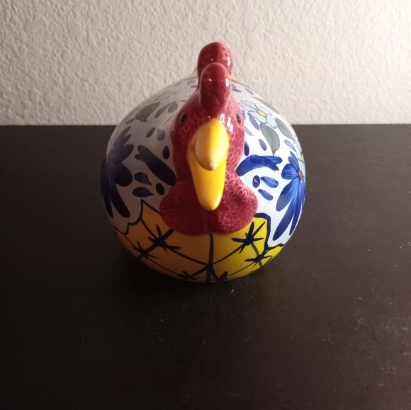 VTG CBK Ceramic Handpainted Floral 8" Rooster Figurine - Picture 2 of 7